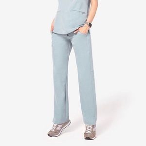 Figs Kade Cargo Pants Scrubs XL Petite Dusty Blue